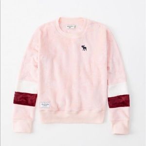 Abercrombie Kids Girls Pink Fuzzy Sweatshirt *NWT*